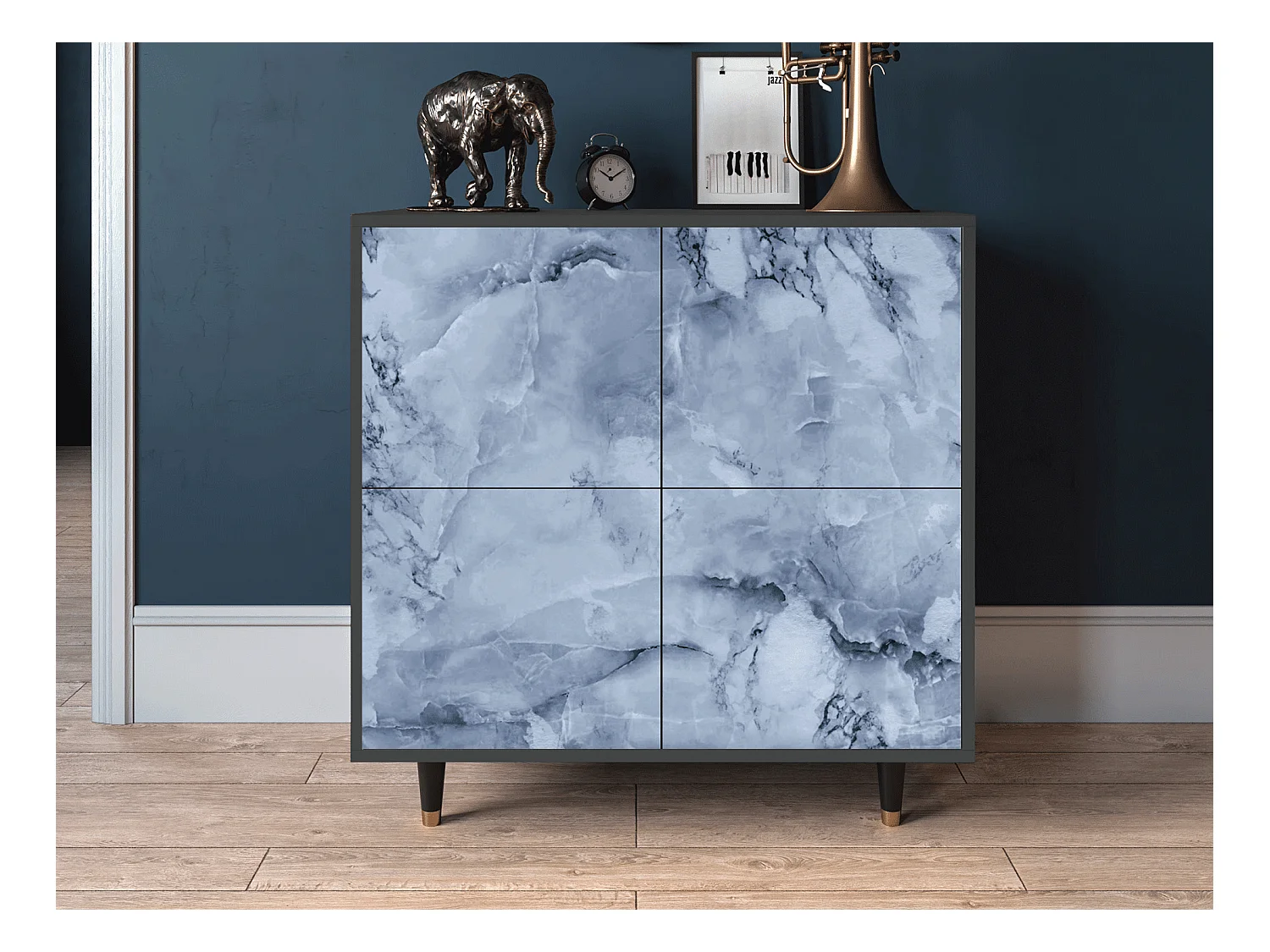 Aparador - 94x96x48 cm - BS3 - Feather Ice, Antracita