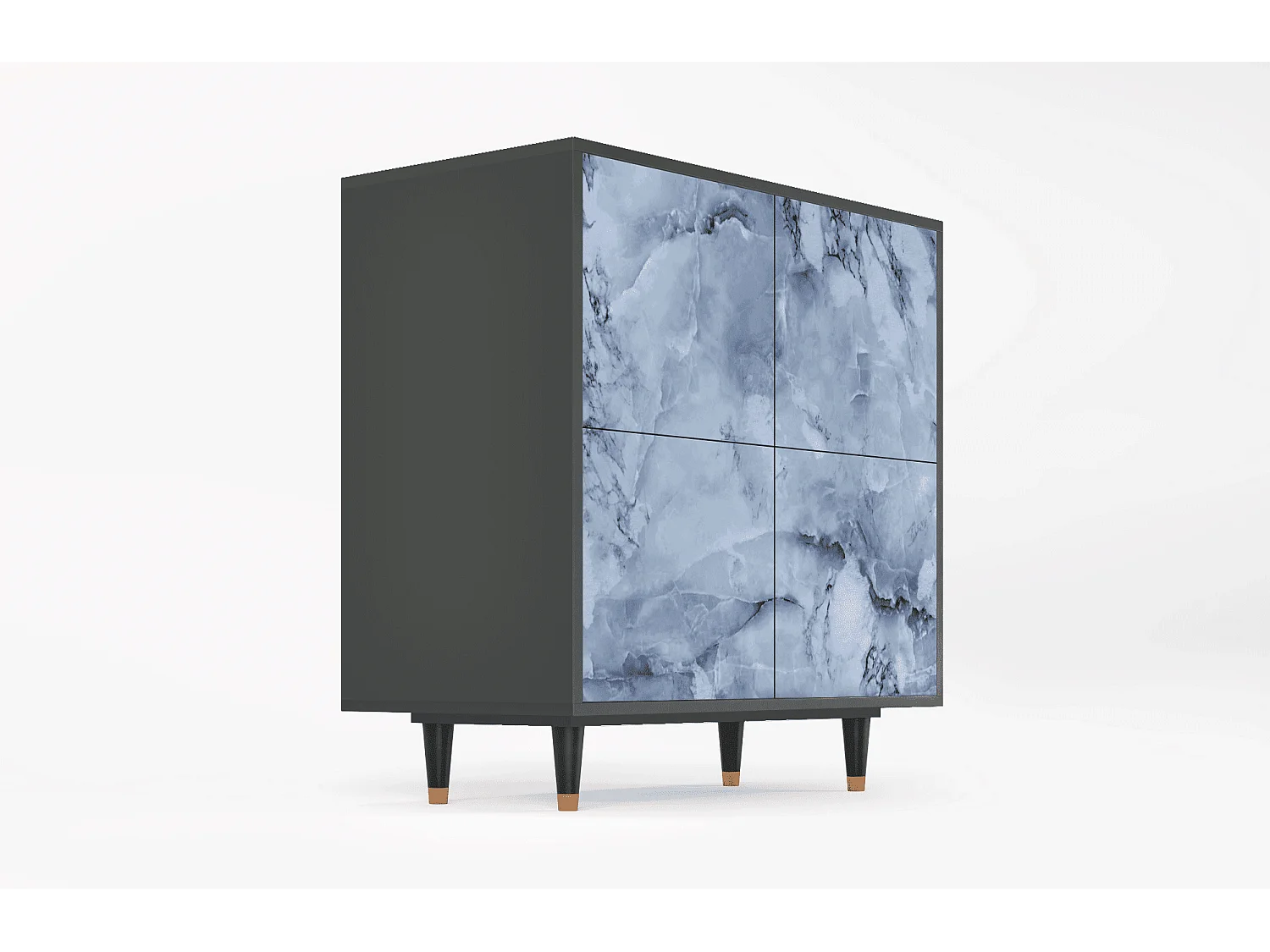 Sideboard - 94x96x48 cm - BS3 - Feather Ice, Anthrazit