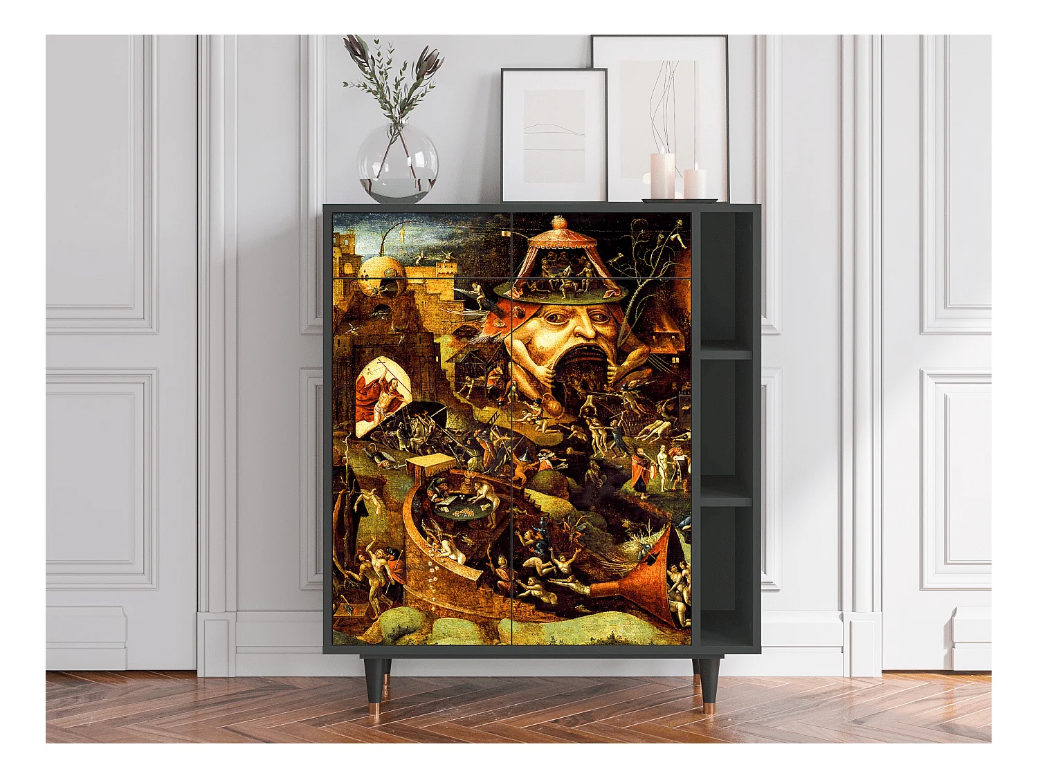 Kredens - 96х110х41 cm - BS6 - Christ in Limbo, Antracyt
