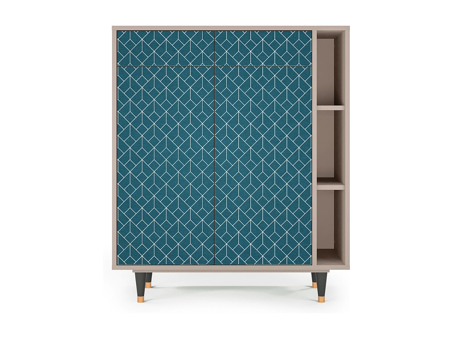 Dressoir - 96х110х41 cm - BS6 - Turquoise Geometry, Latte