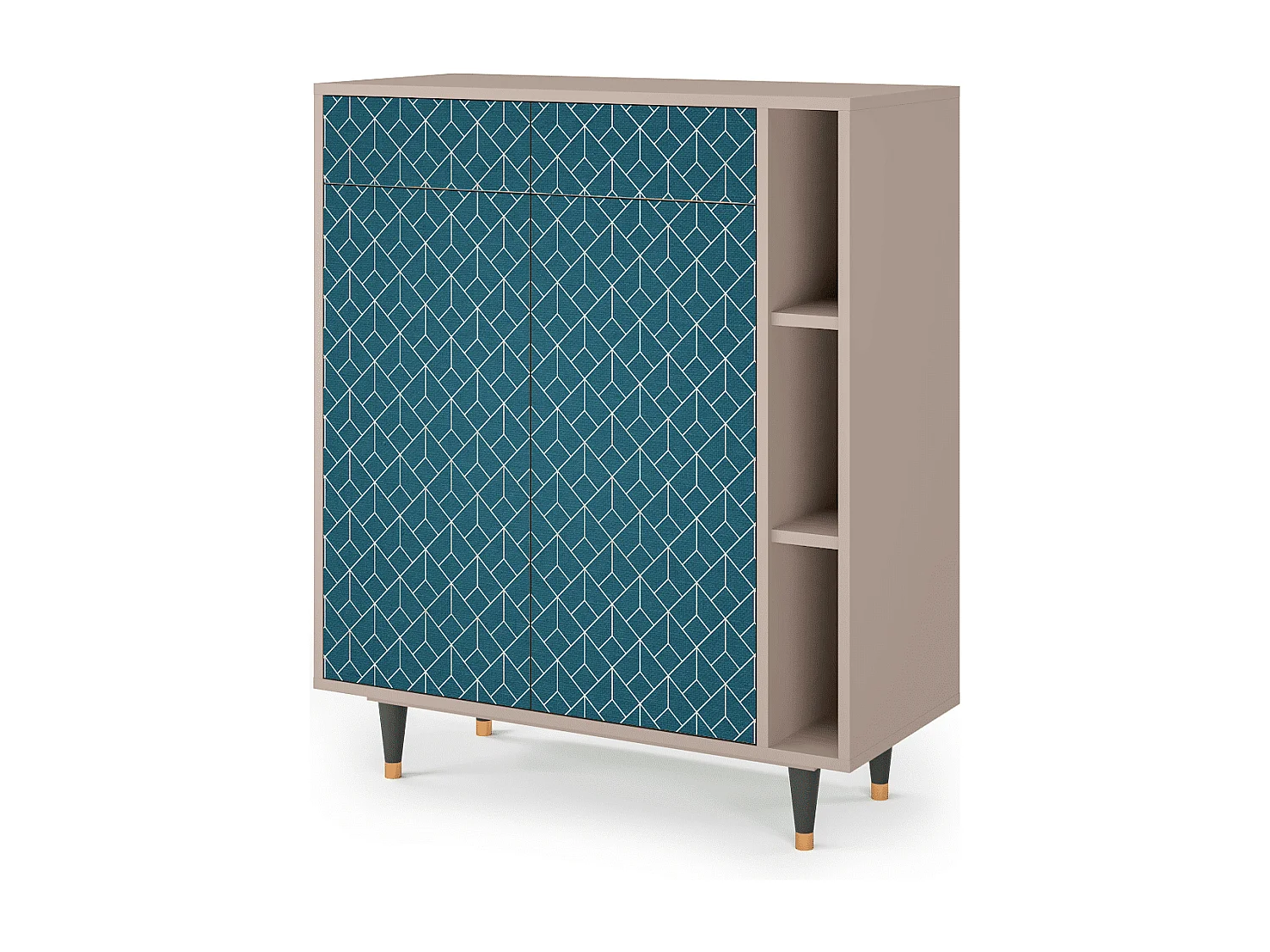Dressoir - 96х110х41 cm - BS6 - Turquoise Geometry, Latte
