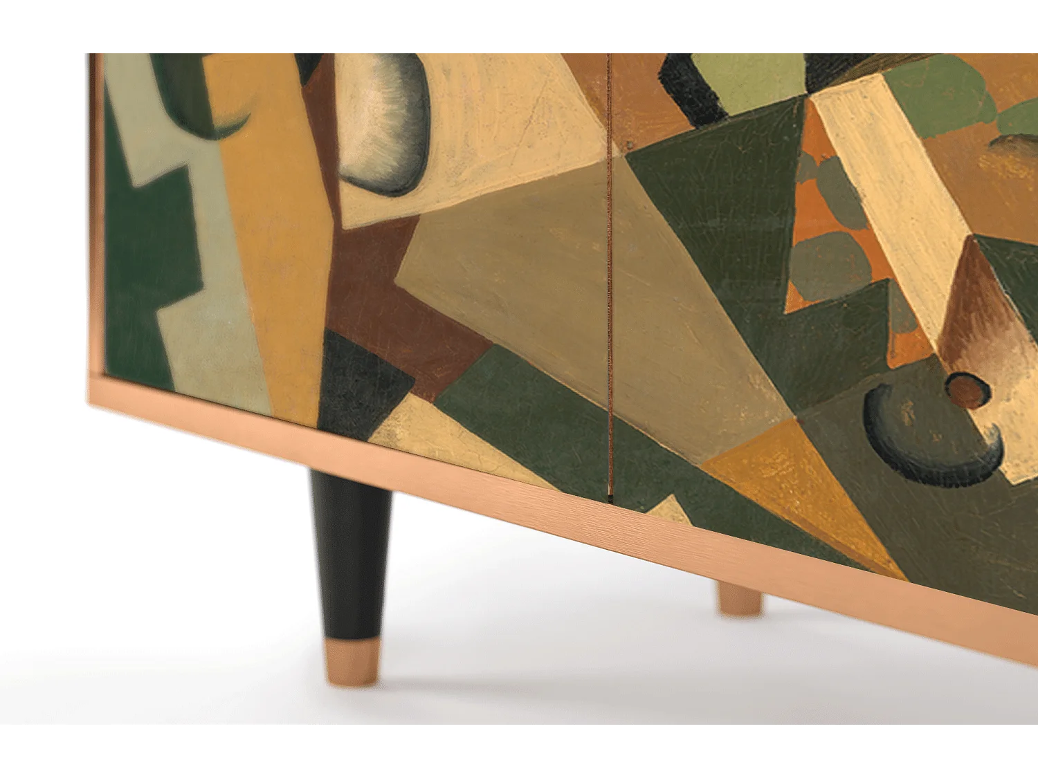 Sideboard - 94x96x48 cm - BS3 - Glass and Checkerboard, Walnuss