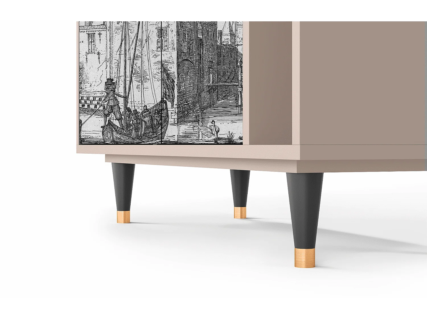 Buffet - 96х110х41 cm - BS6 - Castle with Bridge, Latte