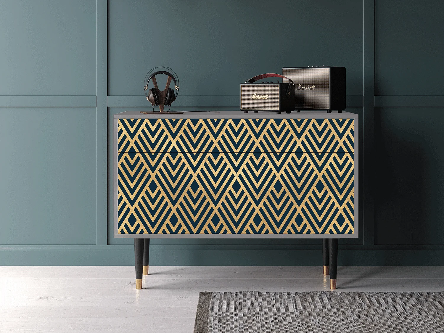 Buffet - 115x85x48 cm - BS4 - Egypt Triangles, Gris