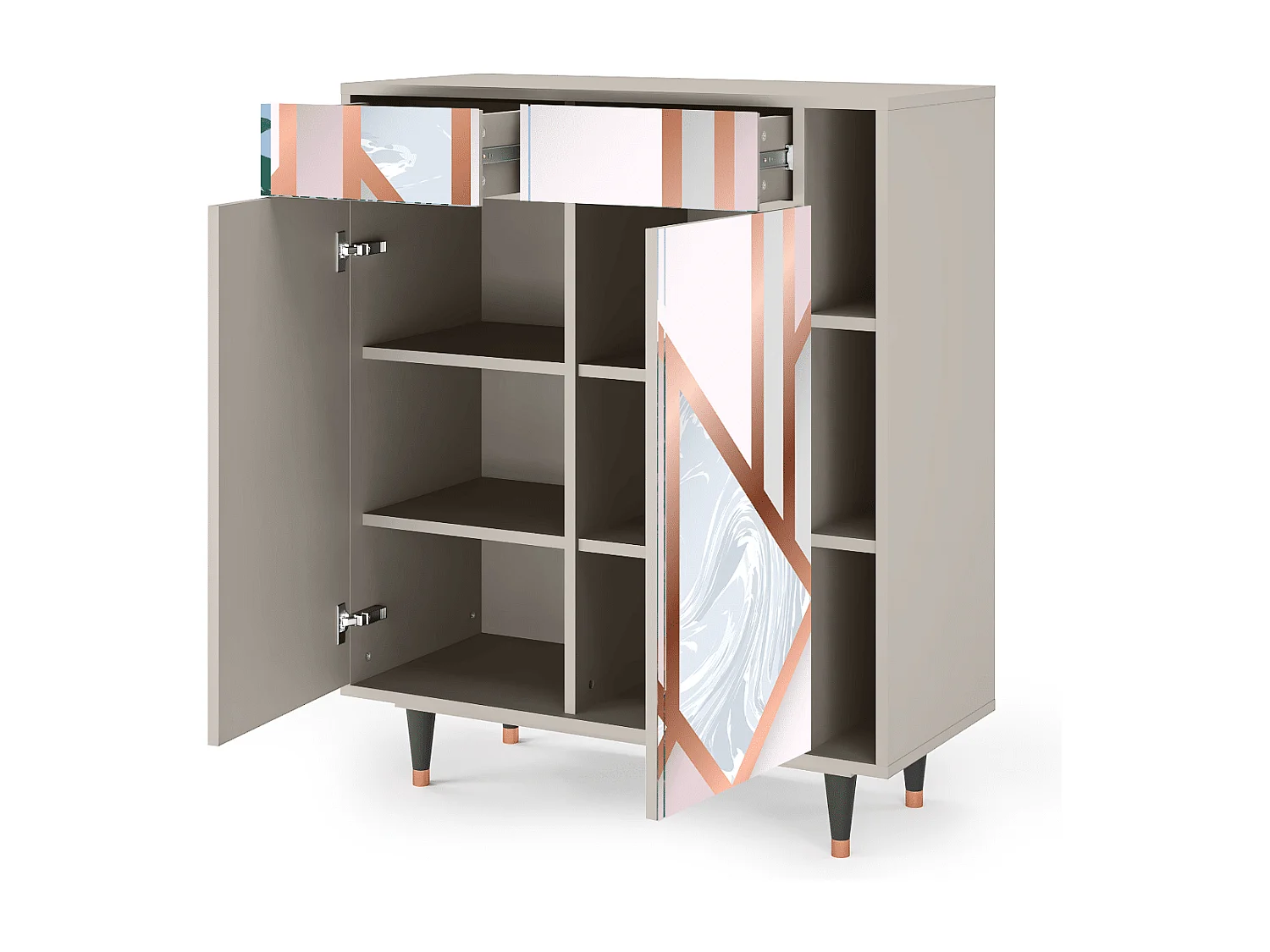 Kredens - 96х110х41 cm - BS6 - Champagne Story, Piaskowy