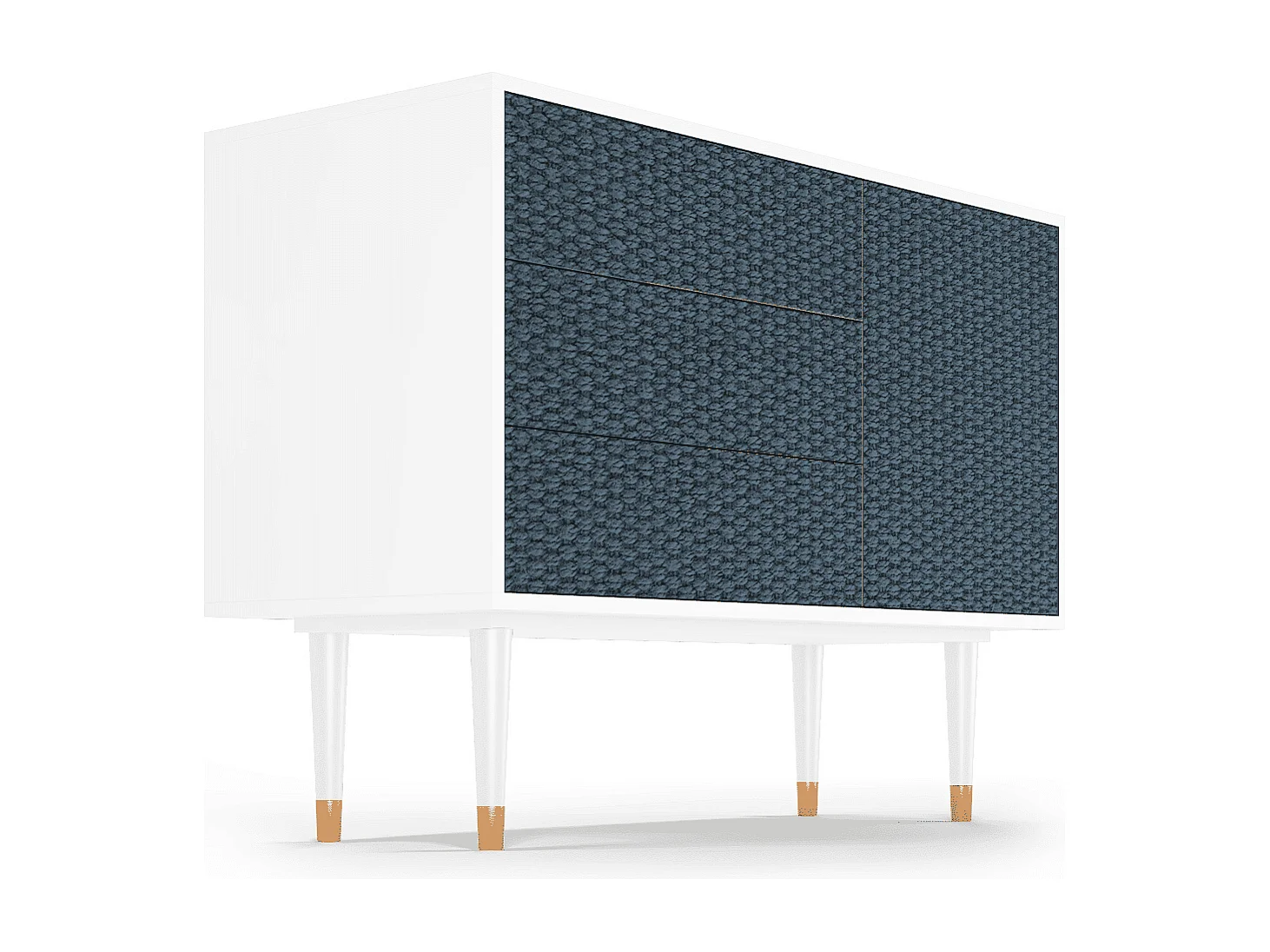 Kredens - 115х84х41 cm - S3 - Knitted Pattern, Biały