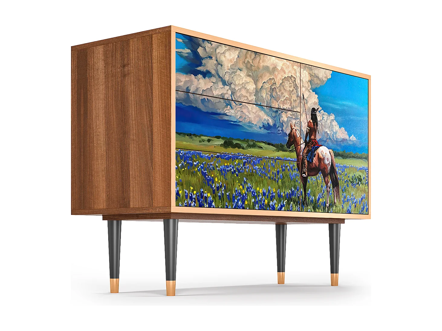 Kredens - 115х84х41 cm - S3 - Thunderheads by Dean, Orzech