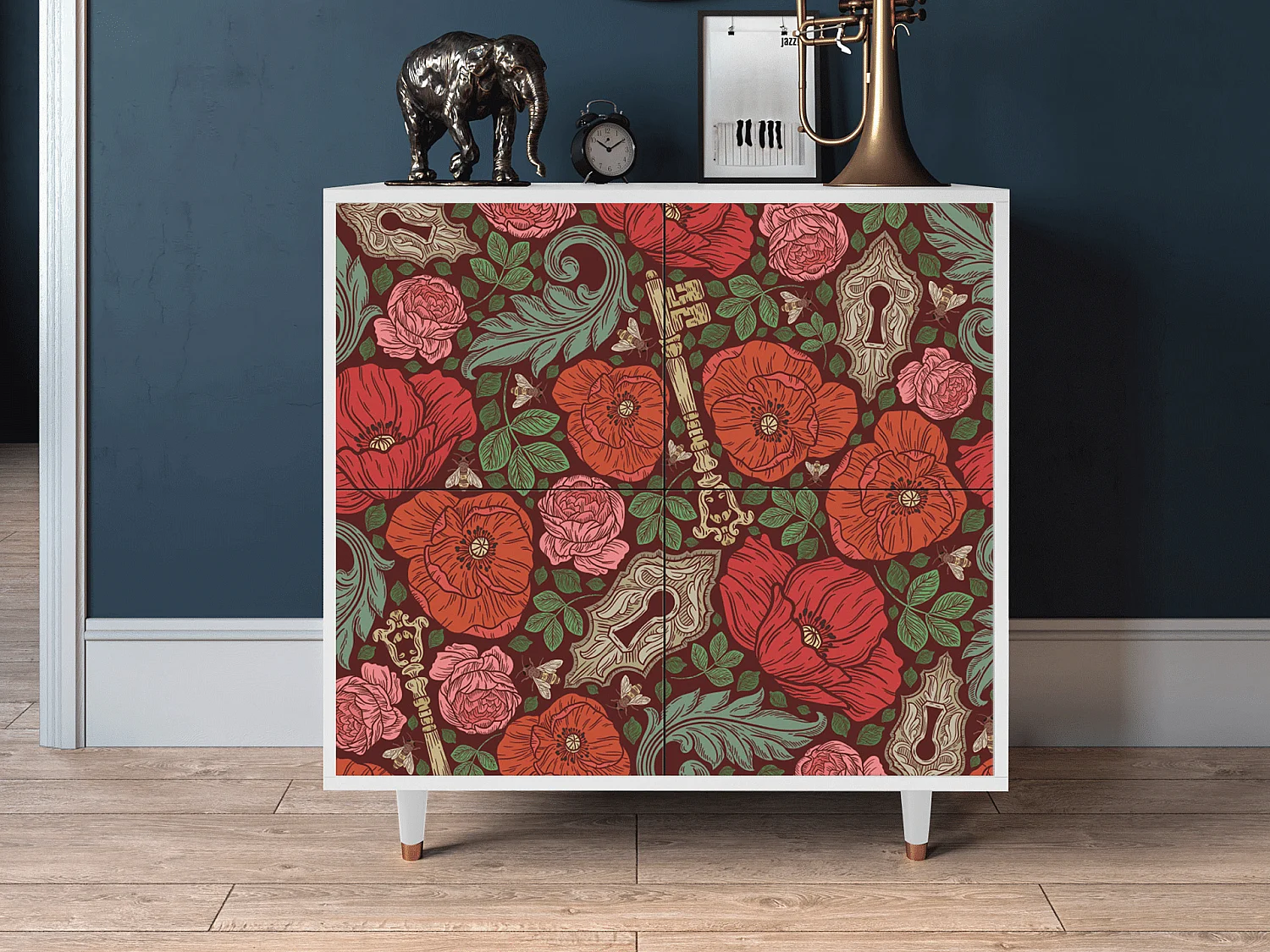 Buffet - 94x96x48 cm - BS3 - Poppy Garden, Blanc