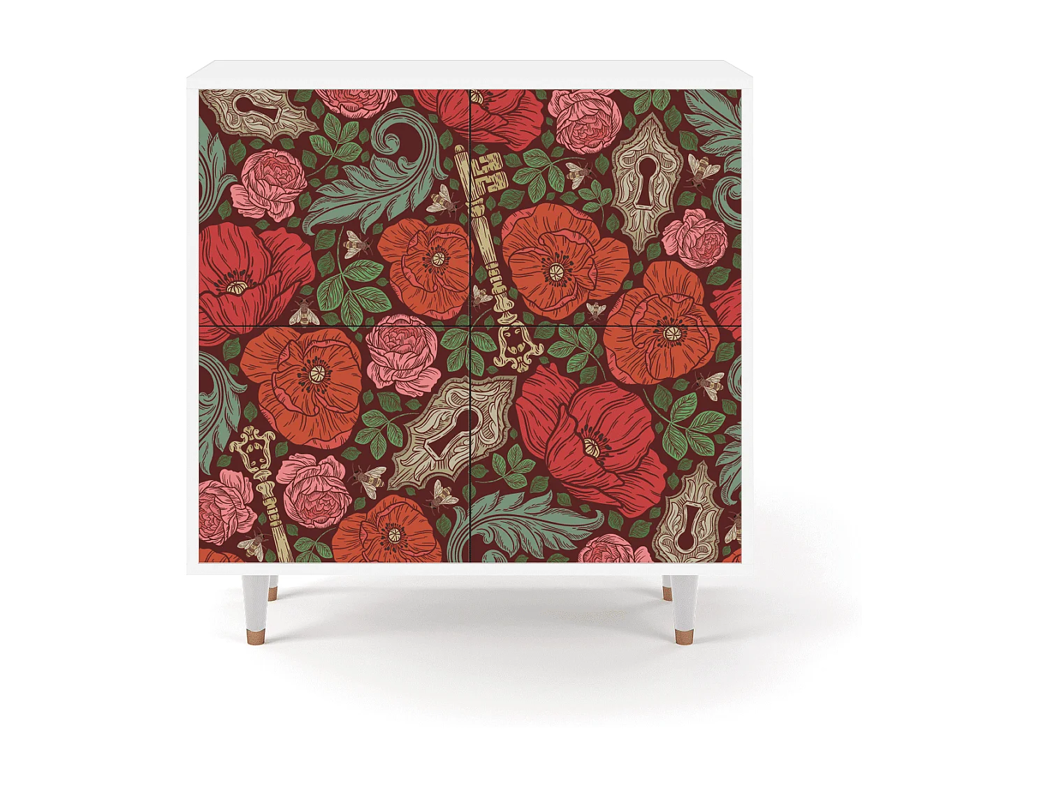 Buffet - 94x96x48 cm - BS3 - Poppy Garden, Blanc