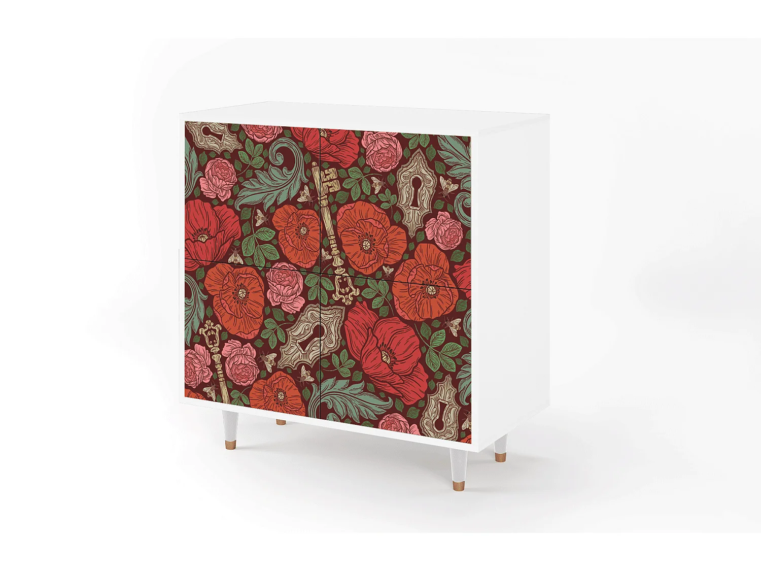 Buffet - 94x96x48 cm - BS3 - Poppy Garden, Blanc
