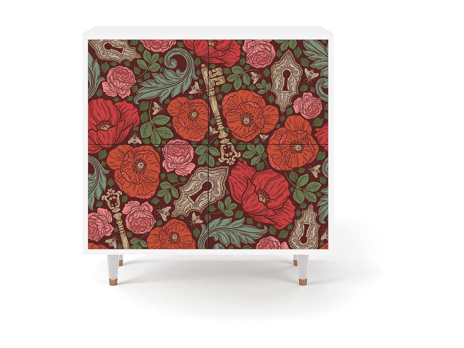 Buffet - 94x96x48 cm - BS3 - Poppy Garden, Blanc