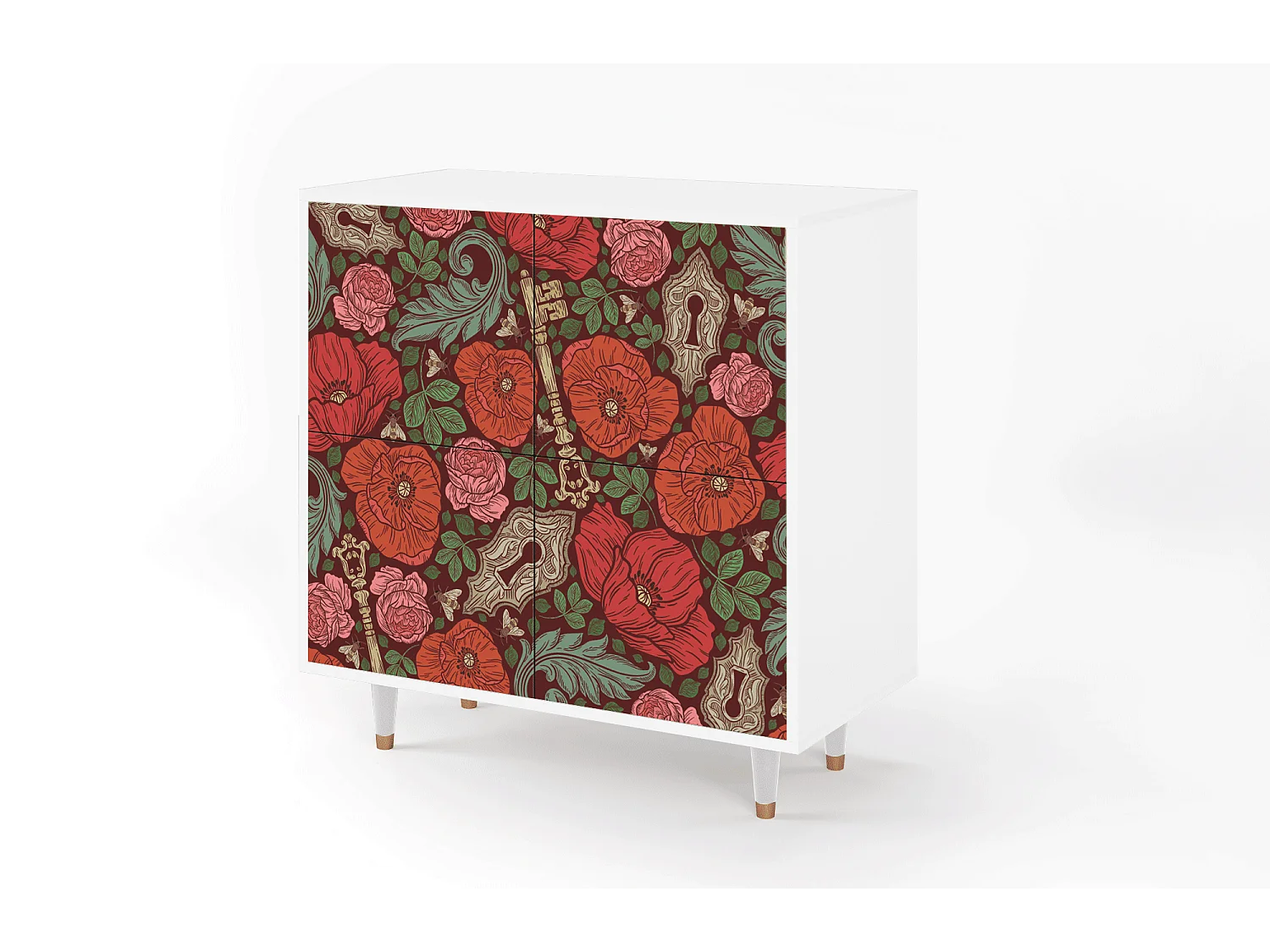 Buffet - 94x96x48 cm - BS3 - Poppy Garden, Blanc