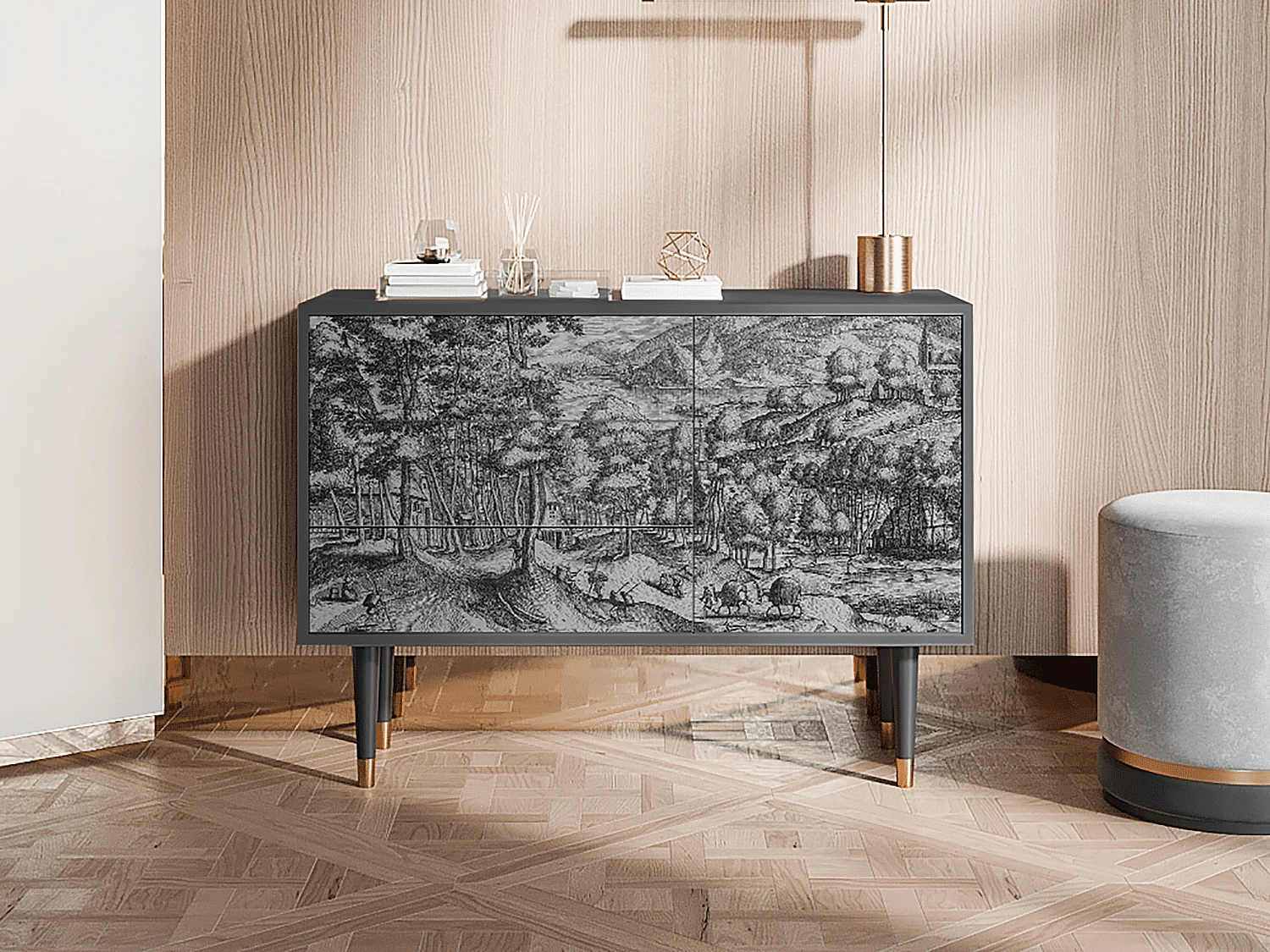 Credenza - 115х84х41 cm - S3 - Rusticorum, Antracite