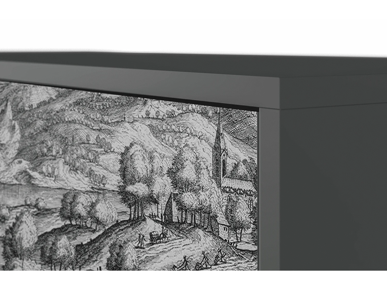 Kredens - 115х84х41 cm - S3 - Rusticorum, Antracyt