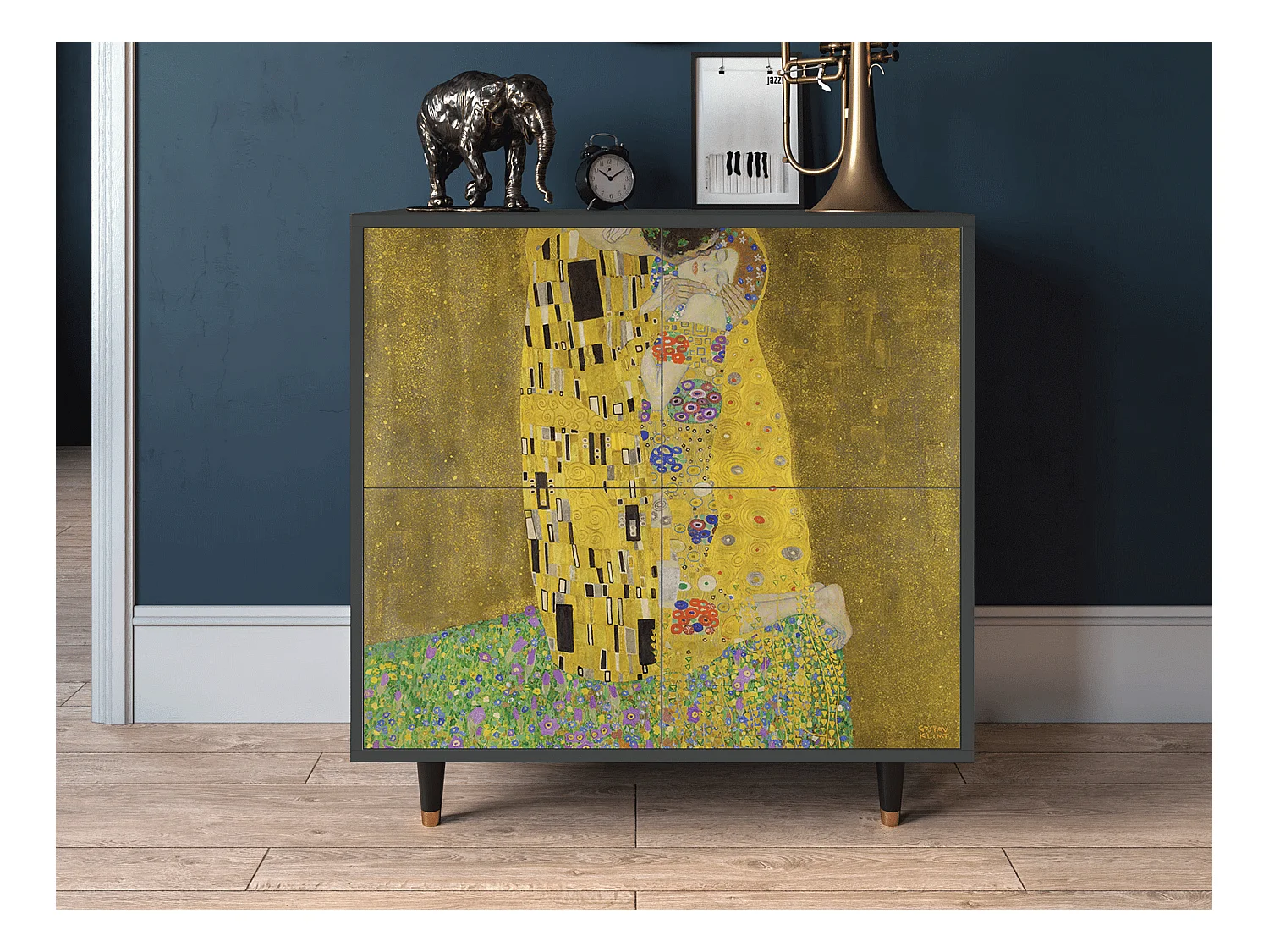 Buffet - 94x96x48 cm - BS3 - The Kiss by Klimt , Anthracite