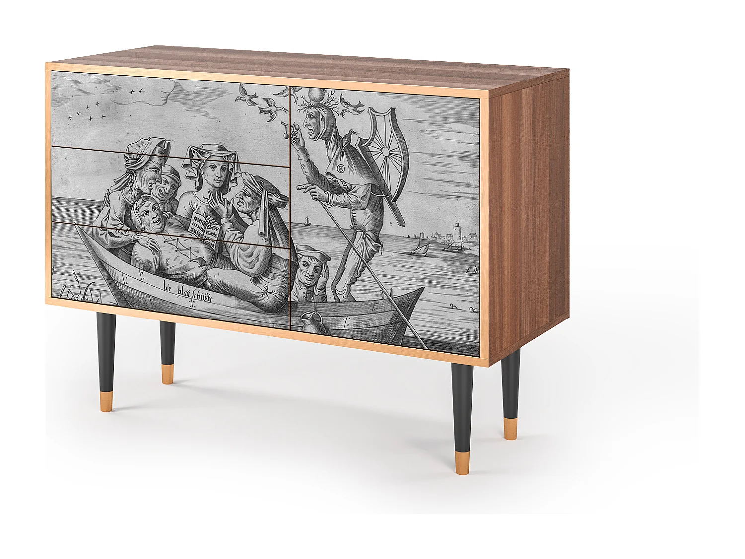 Credenza - 115х84х41 cm - S3 - Blau Schuyte, Noce