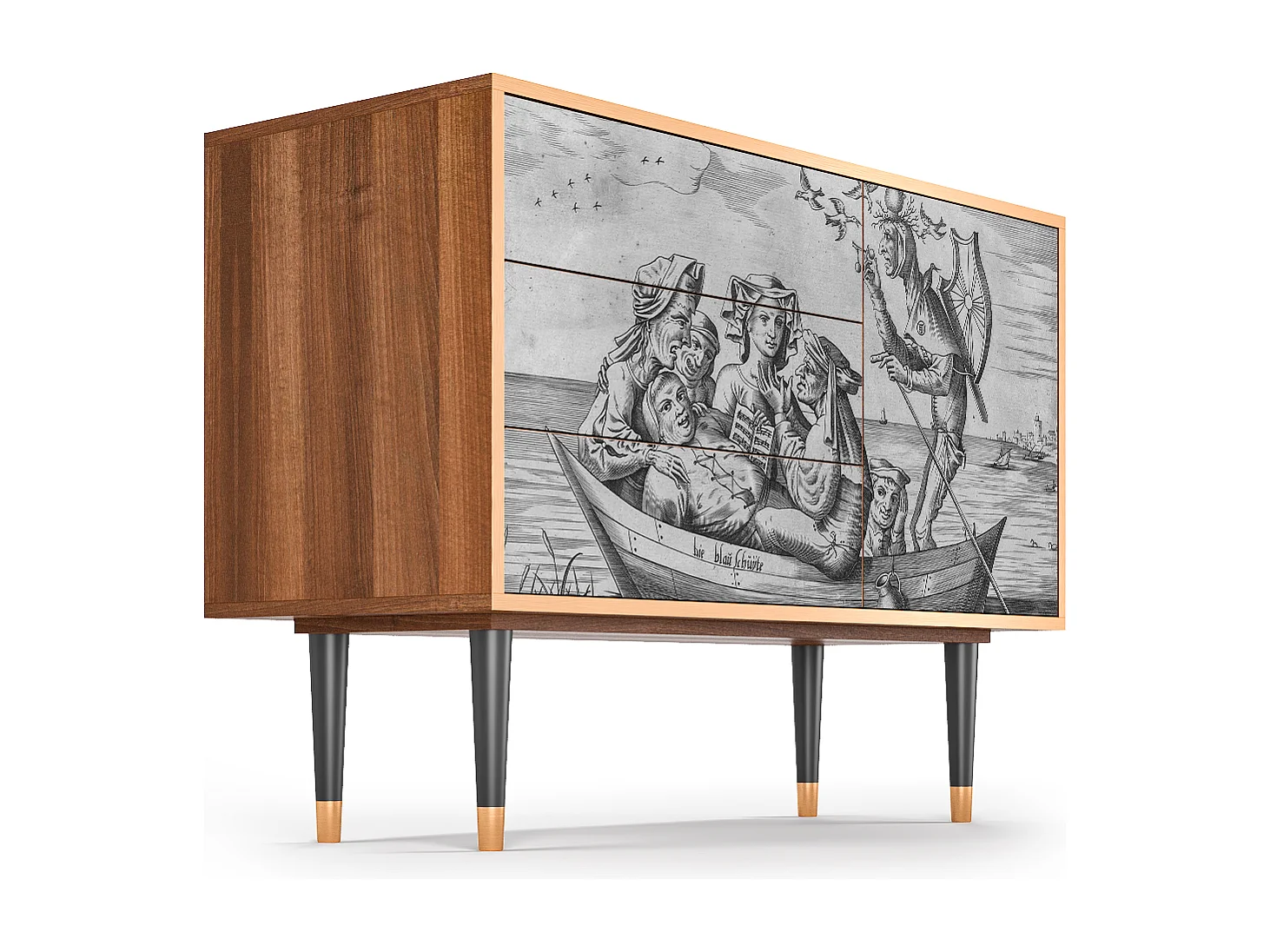 Sideboard - 115х84х41 cm - S3 - Blau Schuyte, Walnuss