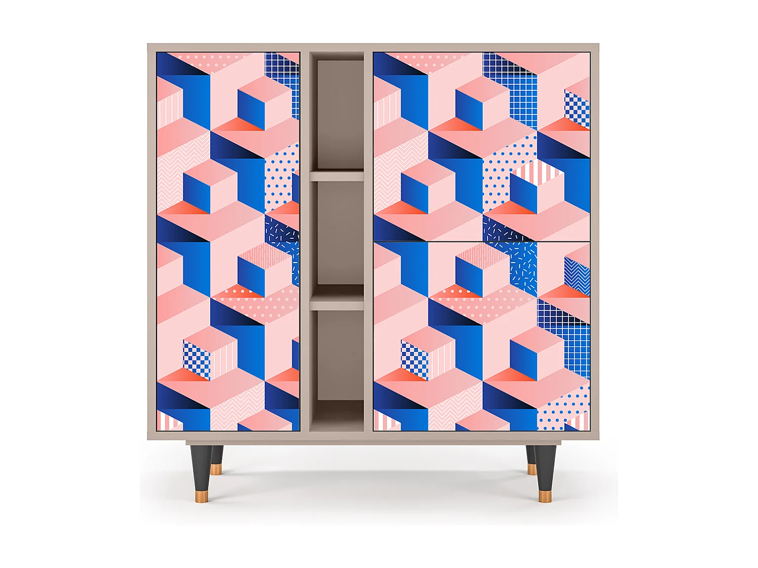 Buffet - 94х96х41 cm - BS5 - Pinky Squares, Latte