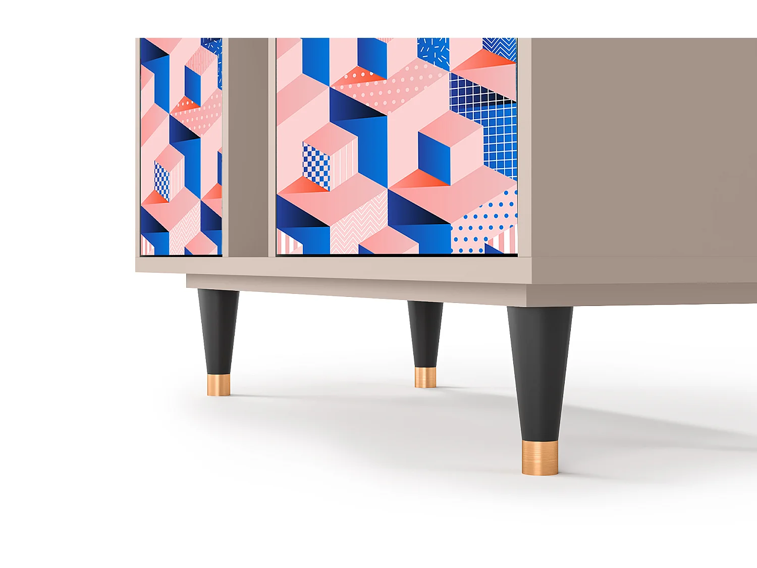 Buffet - 94х96х41 cm - BS5 - Pinky Squares, Latte