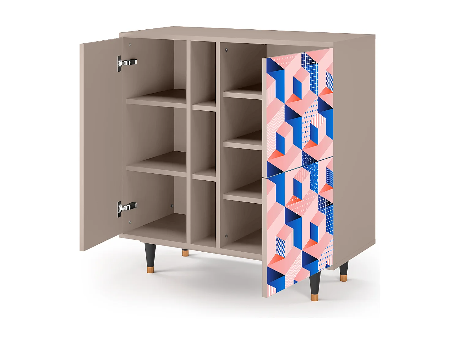 Buffet - 94х96х41 cm - BS5 - Pinky Squares, Latte