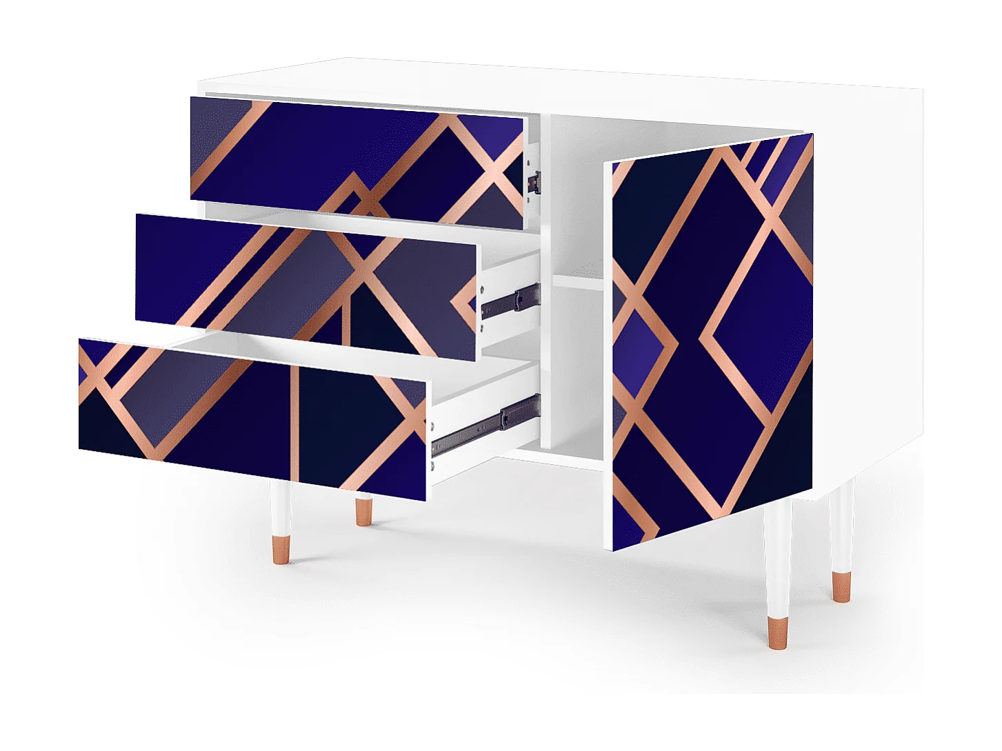 Buffet - 115х84х41 cm - S3 - Aquamarine Getsby, Blanc