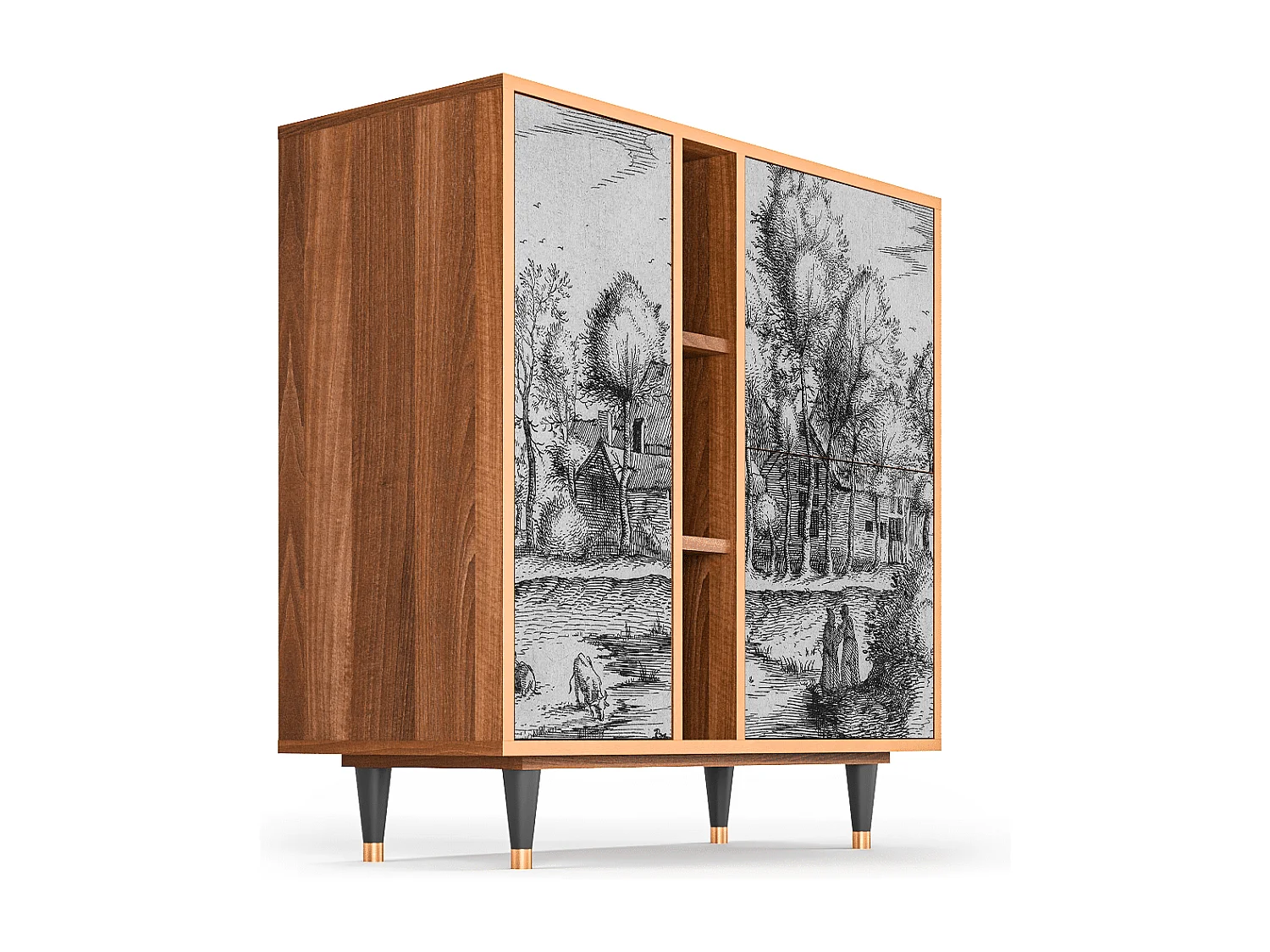 Buffet - 94х96х41 cm - BS5 - A Pond, Noyer