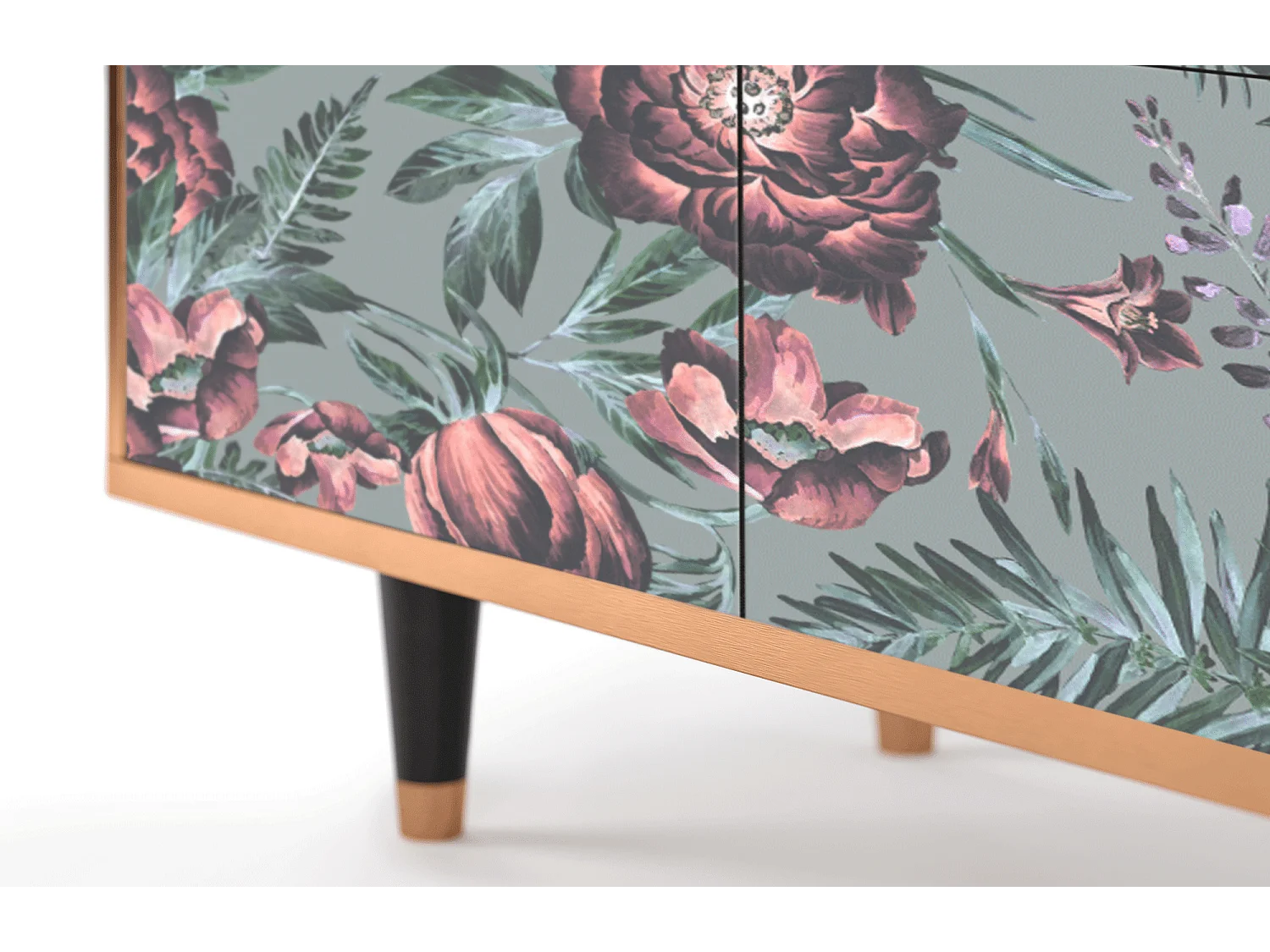 Sideboard - 94x96x48 cm - BS3 - Light Peonies, Walnuss