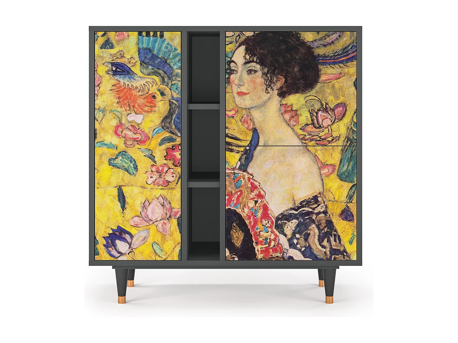 Buffet - 94х96х41 cm - BS5 - Lady with Fan by Klimt, Anthracite