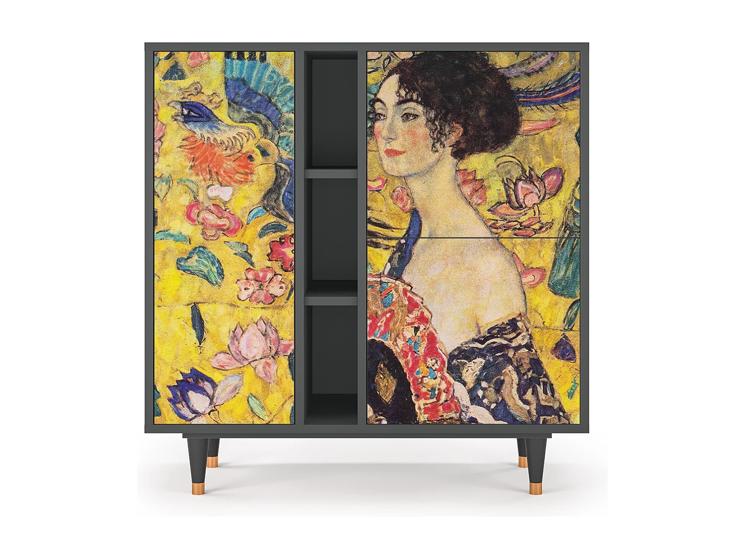 Credenza - 94х96х41 cm - BS5 - Lady with Fan by Klimt, Antracite