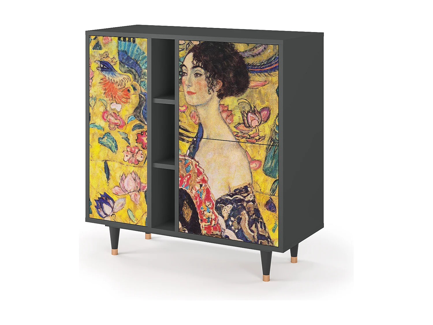 Credenza - 94х96х41 cm - BS5 - Lady with Fan by Klimt, Antracite