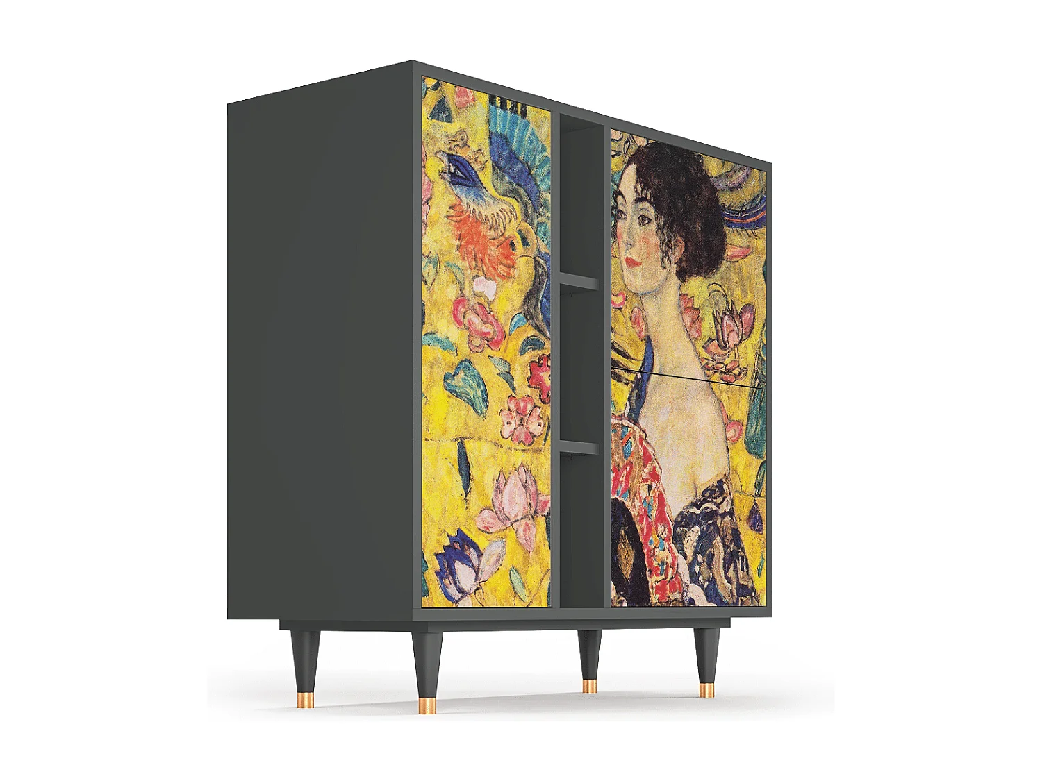 Credenza - 94х96х41 cm - BS5 - Lady with Fan by Klimt, Antracite