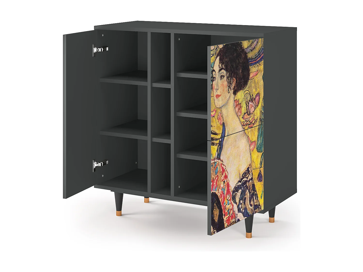 Credenza - 94х96х41 cm - BS5 - Lady with Fan by Klimt, Antracite