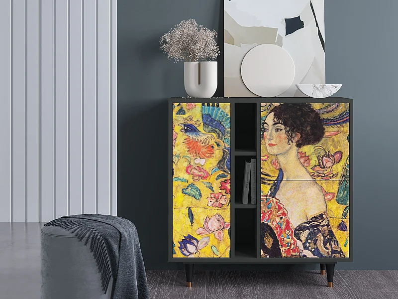 Credenza - 94х96х41 cm - BS5 - Lady with Fan by Klimt, Antracite