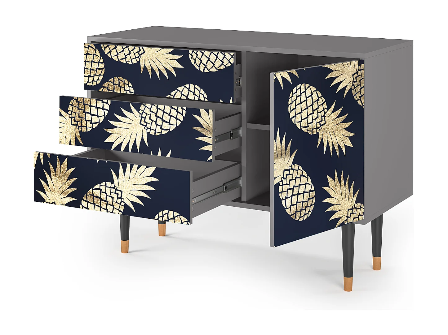 Sideboard - 115х84х41 cm - S3 - Sunny Pineaple, Grau