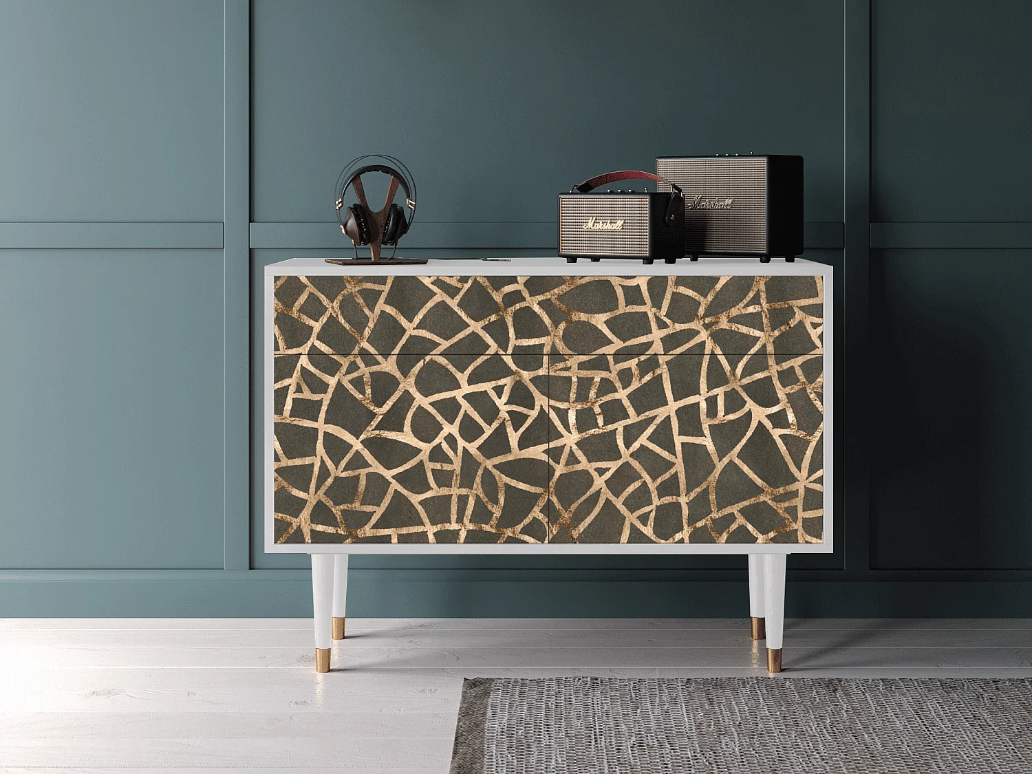 Credenza - 115x85x48 cm - BS4 - Enlarged Leaf, Bianco
