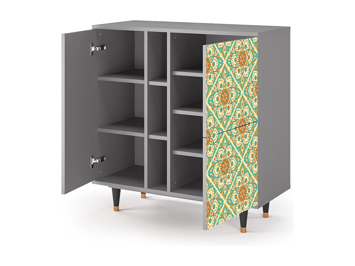 Credenza - 94х96х41 cm - BS5 - Hindu Daisy, Grigio