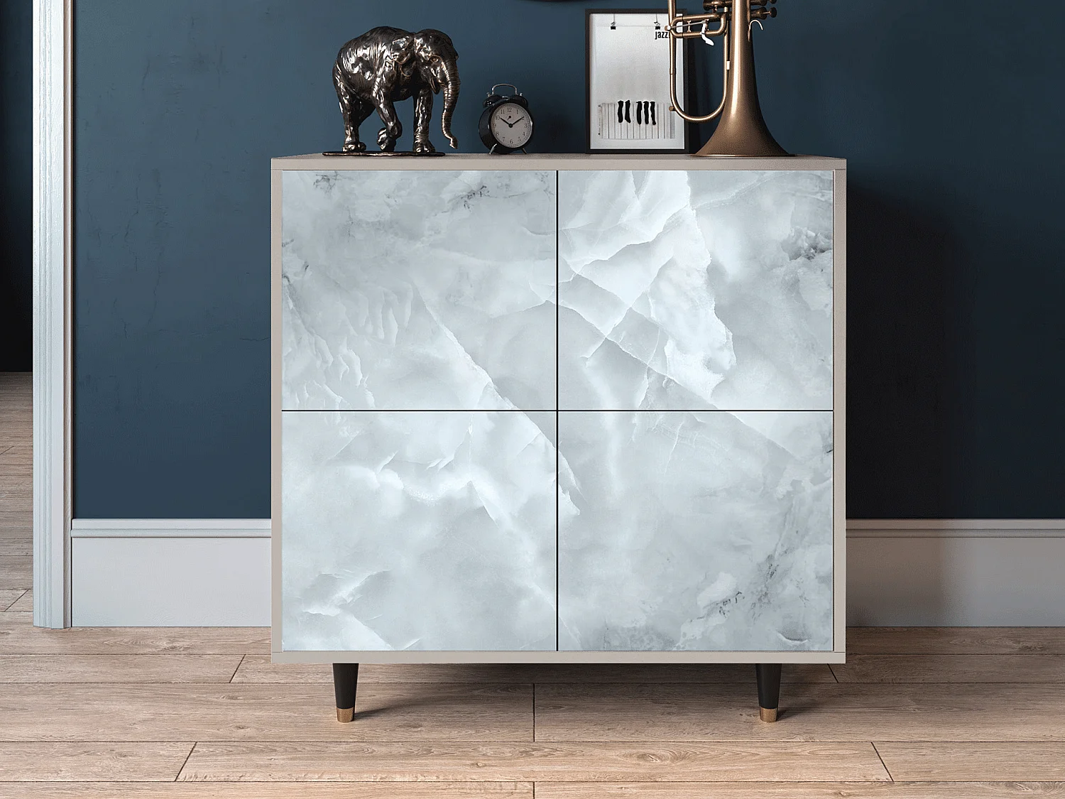 Kredens - 94x96x48 cm - BS3 - The Onyx, Piaskowy