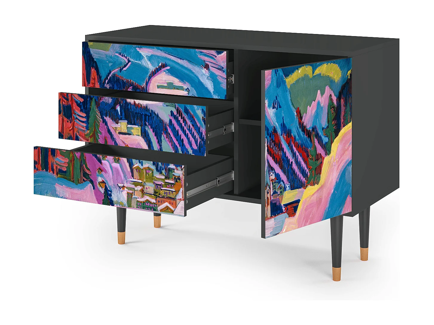 Buffet - 115х84х41 cm - S3 - Davos Winter, Anthracite