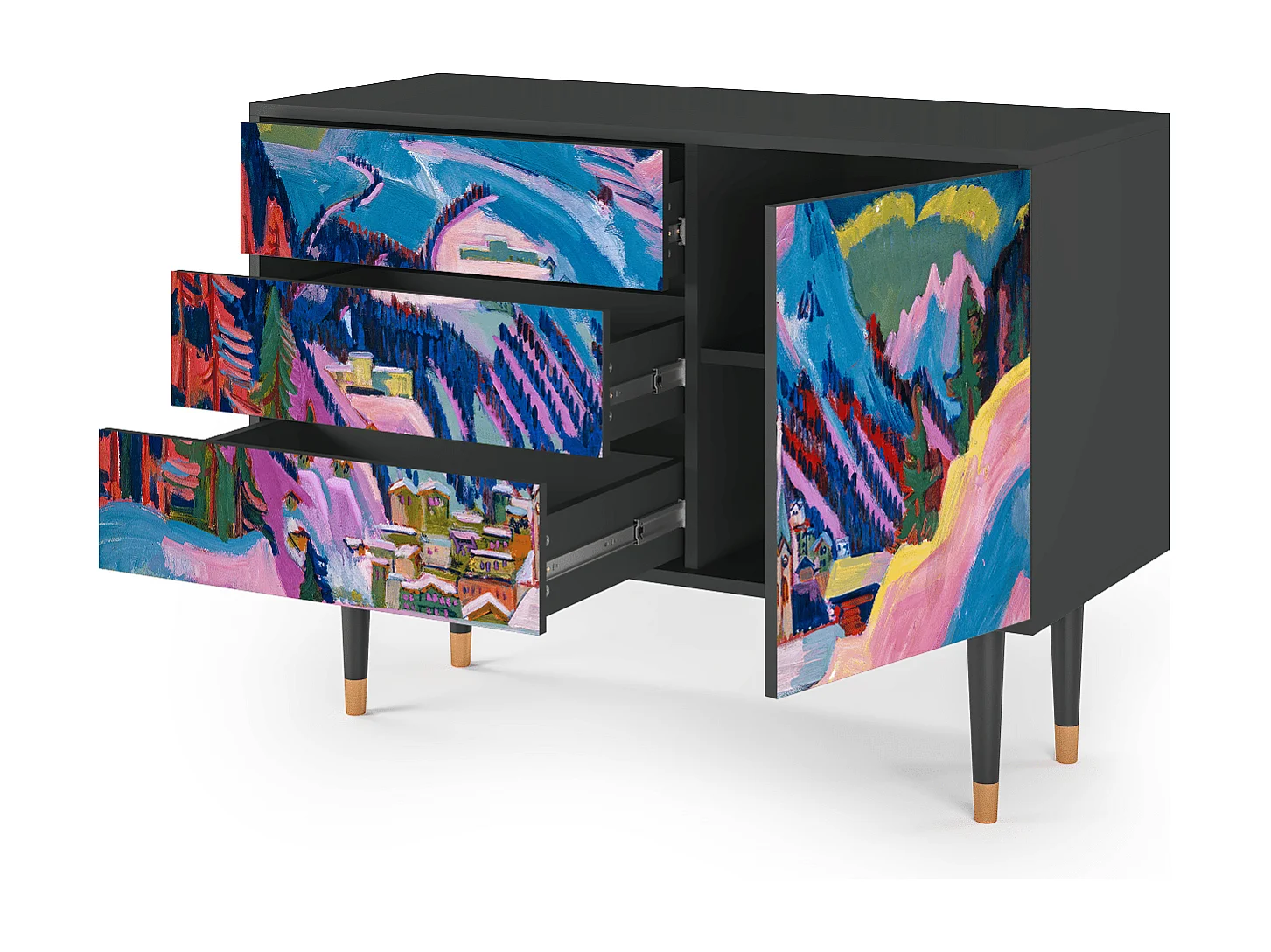 Credenza - 115х84х41 cm - S3 - Davos Winter, Antracite