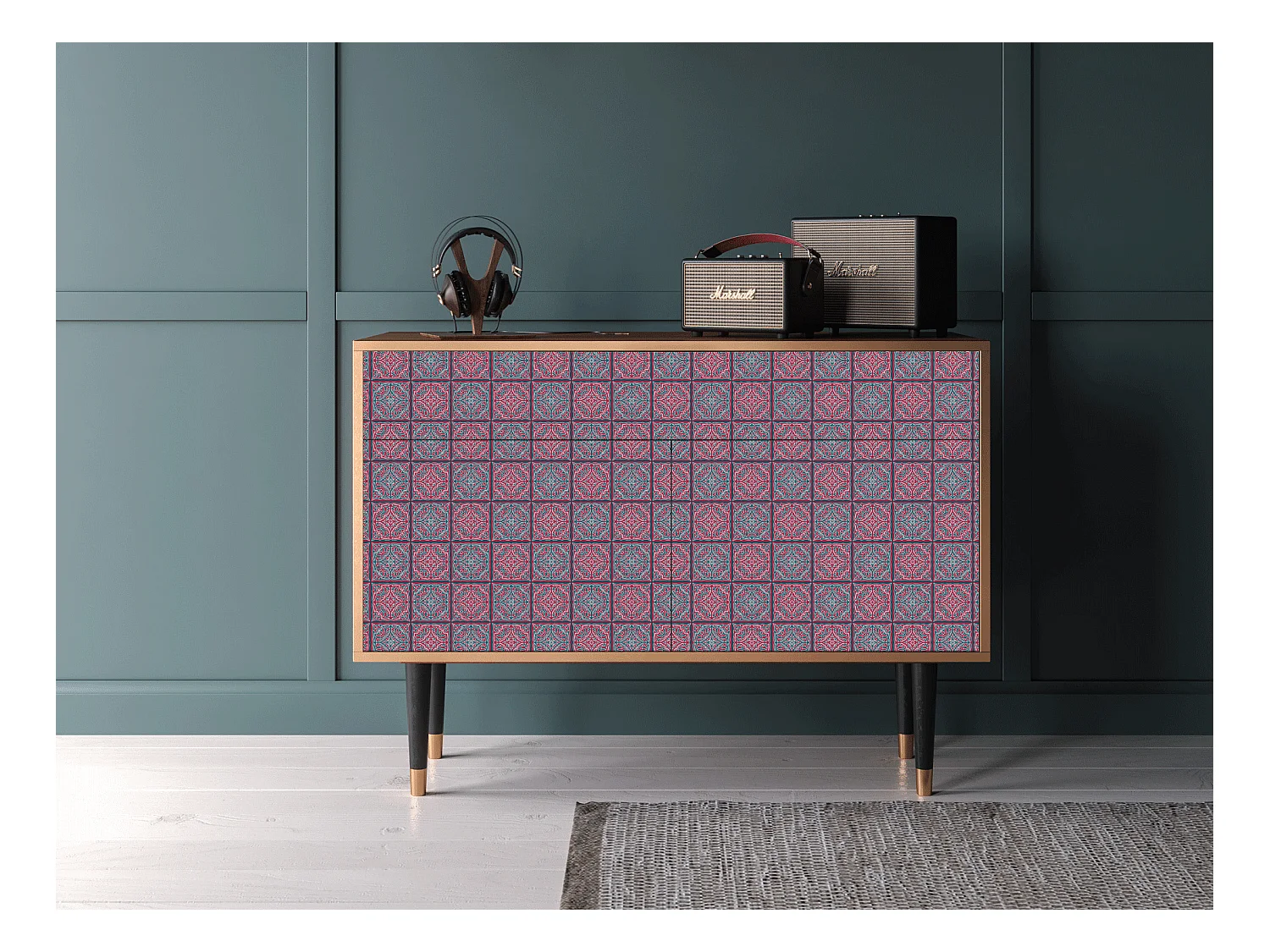Credenza - 115x85x48 cm - BS4 - Bright Ripple, Noce