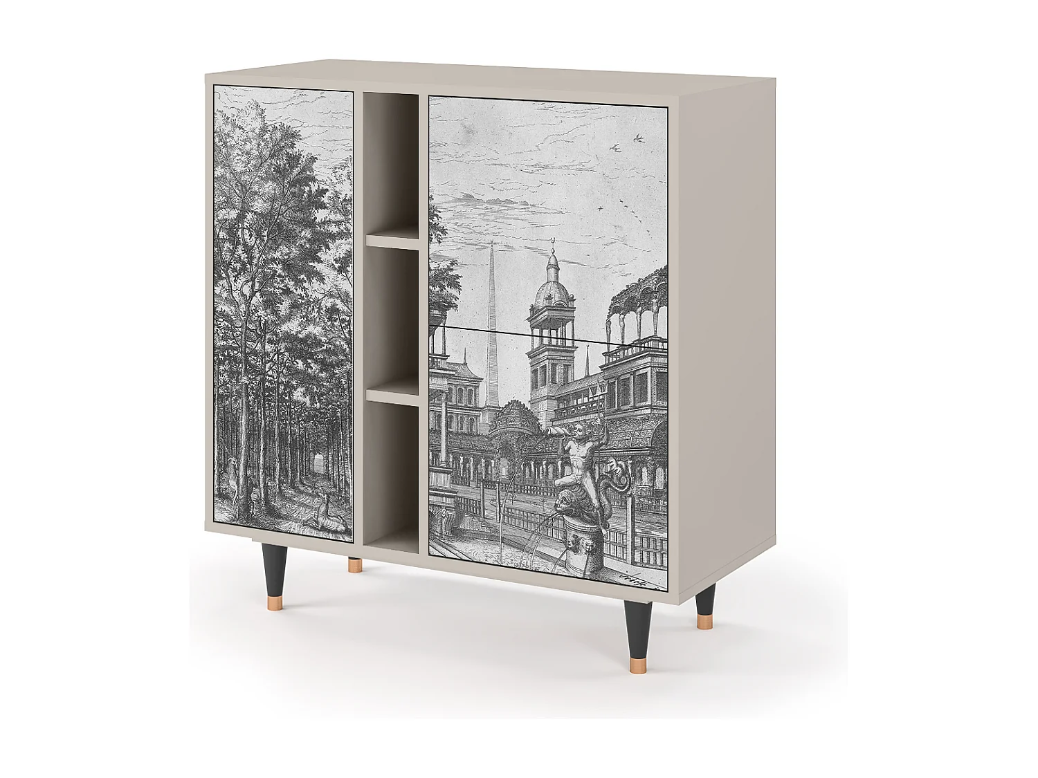 Buffet - 94х96х41 cm - BS5 - View of the Piazza, Sable