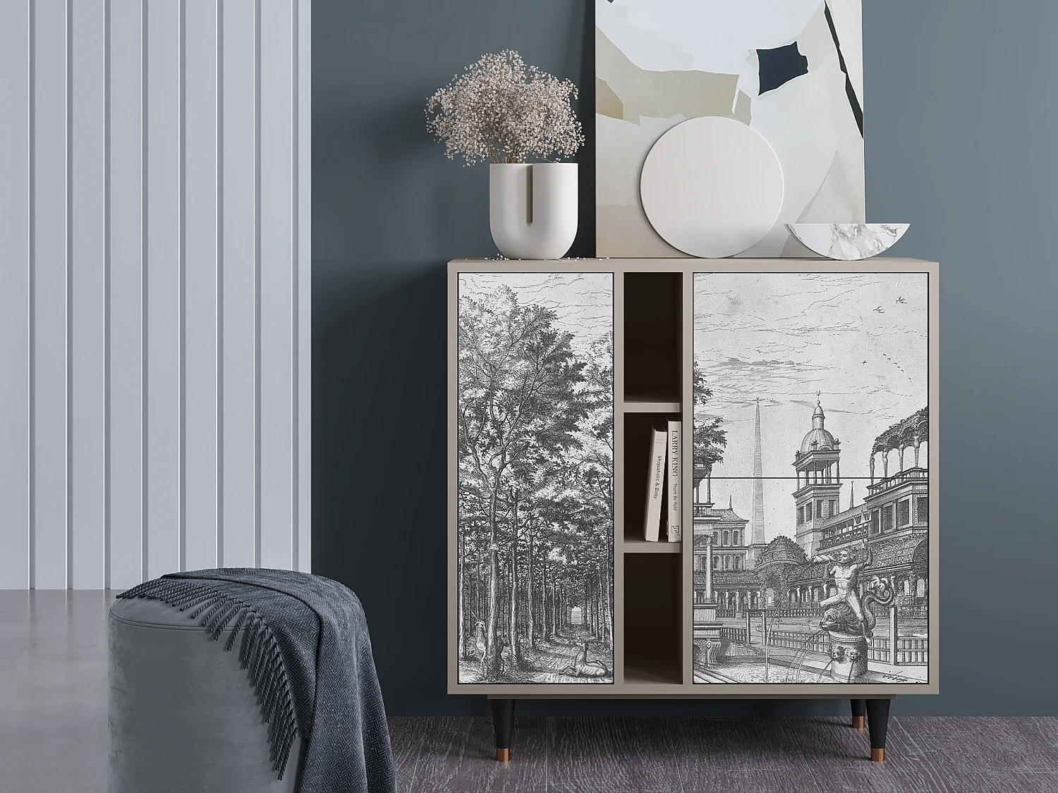 Aparador - 94х96х41 cm - BS5 - View of the Piazza, Areia