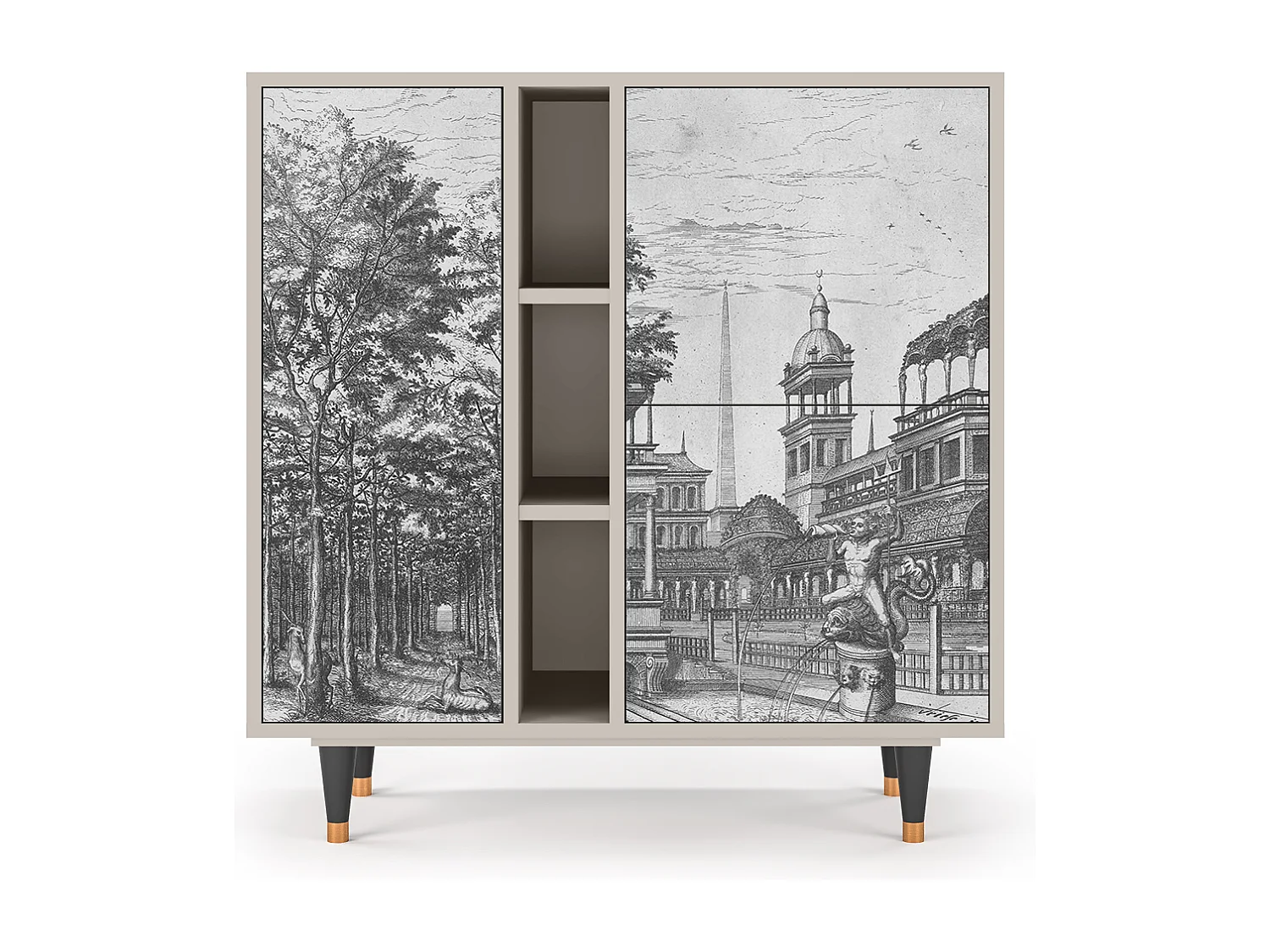 Aparador - 94х96х41 cm - BS5 - View of the Piazza, Areia