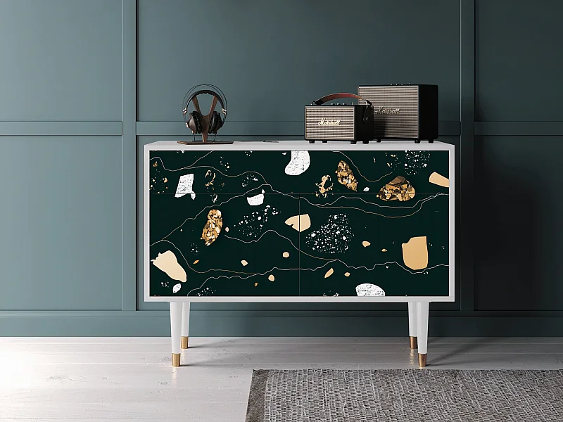 Kredens - 115x85x48 cm - BS4 - Space Rocks, Biały