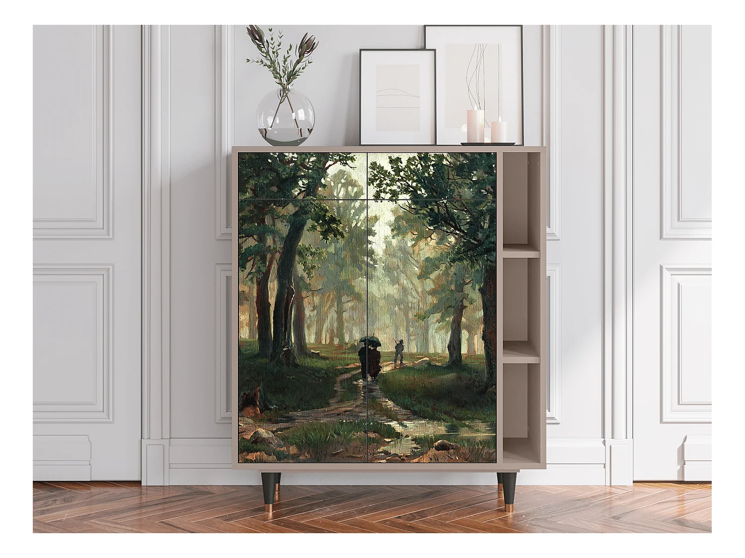 Credenza - 96х110х41 cm - BS6 -  Rain in the Oak Forest, Latte