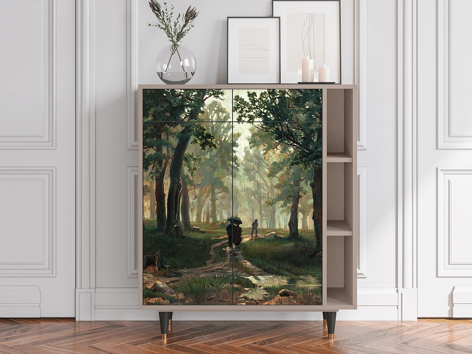 Credenza - 96х110х41 cm - BS6 -  Rain in the Oak Forest, Latte