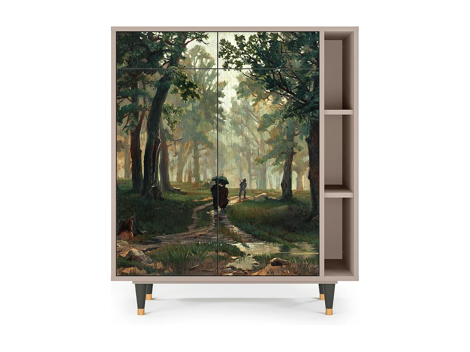 Credenza - 96х110х41 cm - BS6 -  Rain in the Oak Forest, Latte