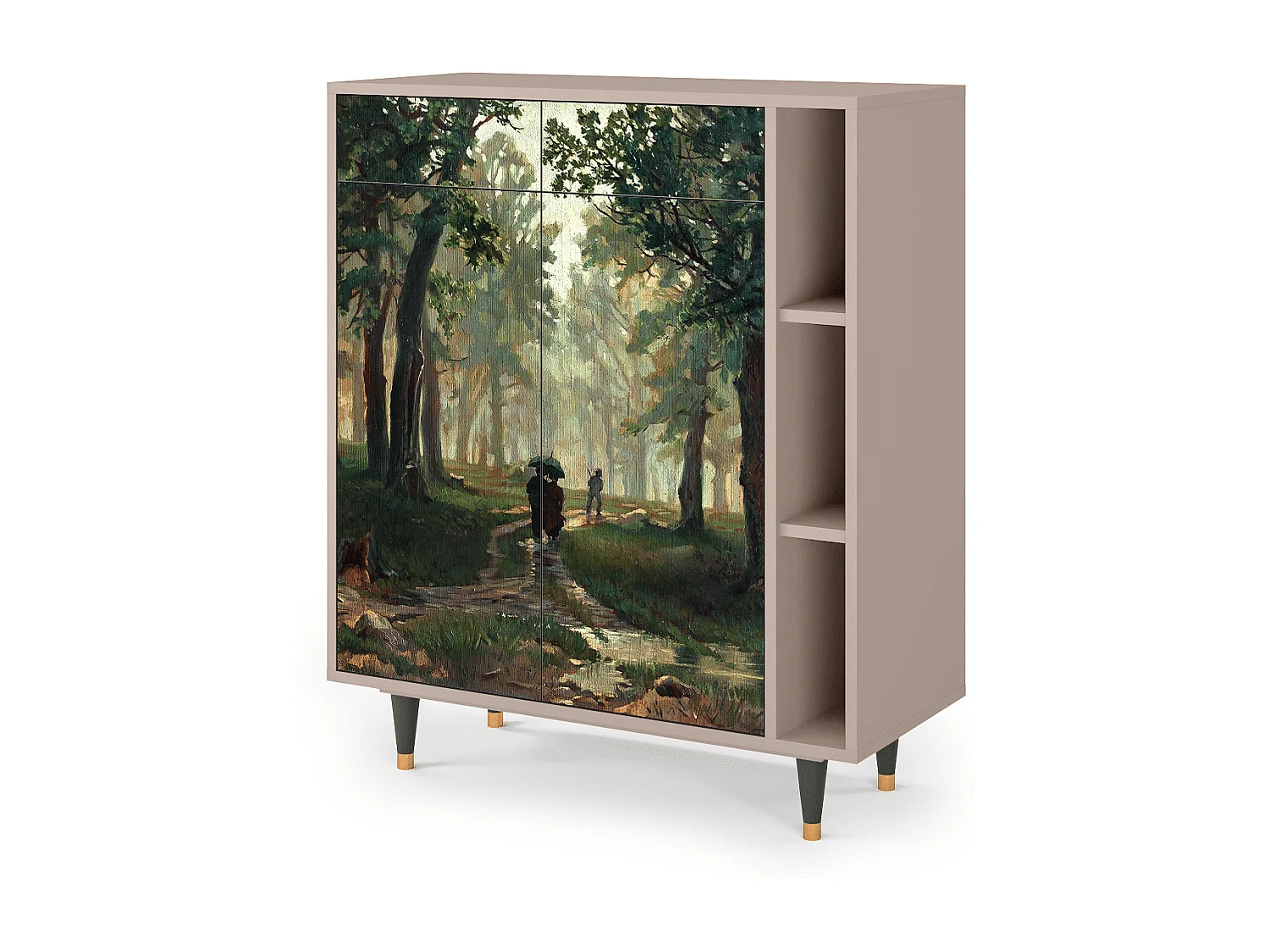 Credenza - 96х110х41 cm - BS6 -  Rain in the Oak Forest, Latte