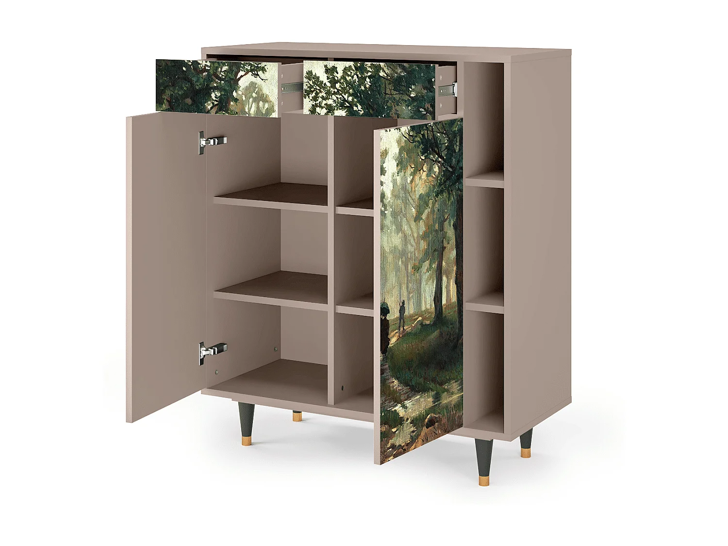 Kredens - 96х110х41 cm - BS6 -  Rain in the Oak Forest, Latte
