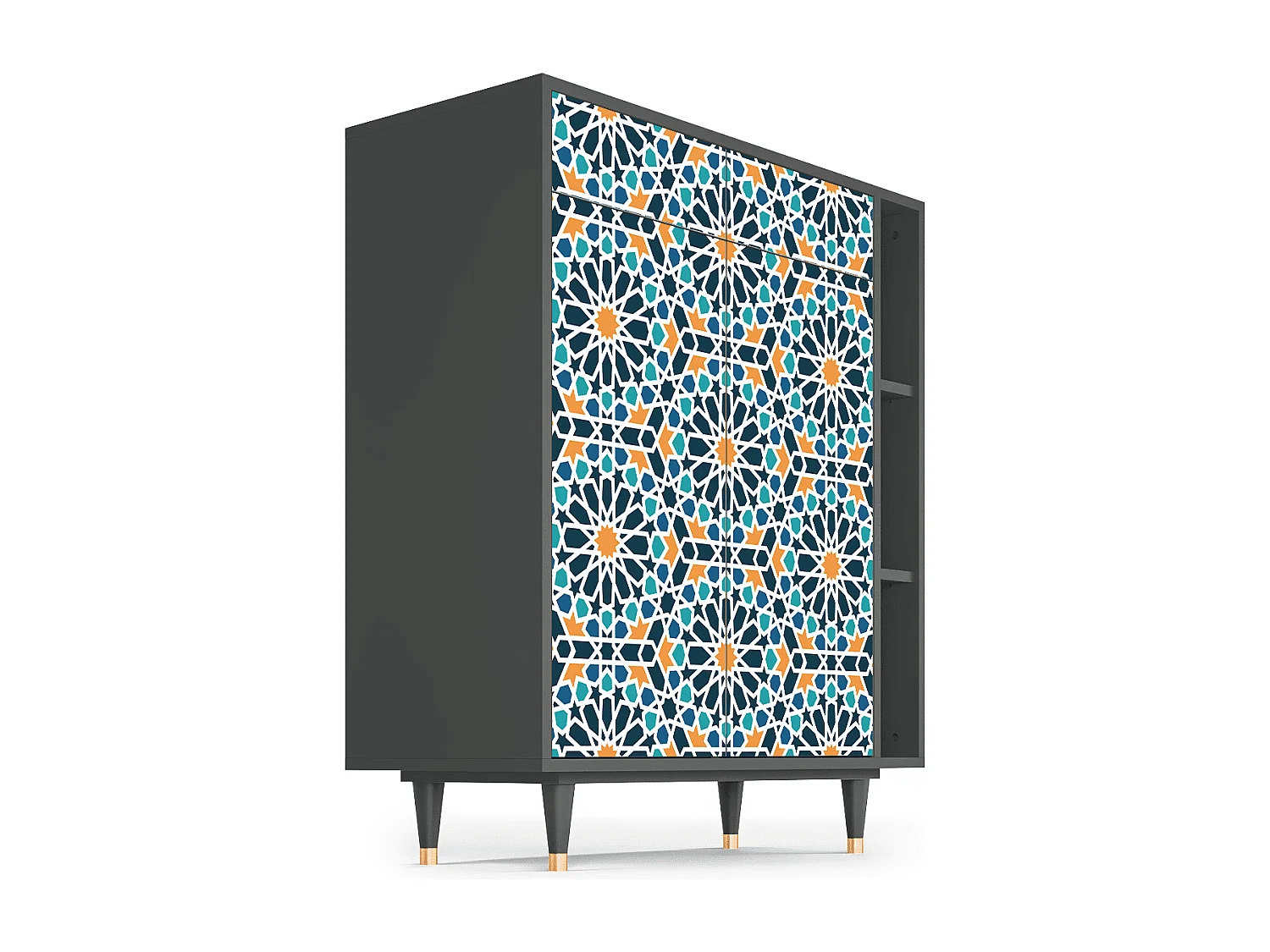 Kredens - 96х110х41 cm - BS6 - Kaleidoscope, Antracyt